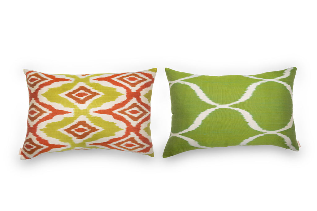 Green sales ikat pillow